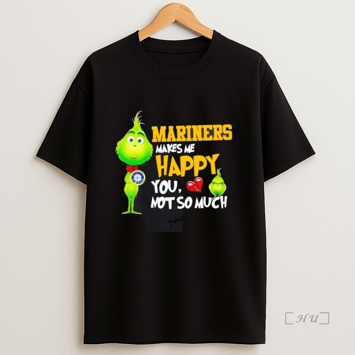 Officials Grinch Seattle Mariners Makes Me Happy You Not So Much Christmas Premium Shirt Sweatshirt Tee