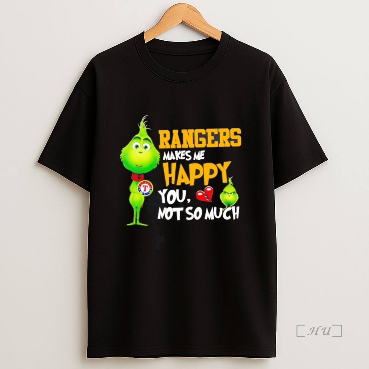 Officials Grinch Texas Rangers Makes Me Happy You Not So Much Christmas Premium Shirt Sweatshirt Tee