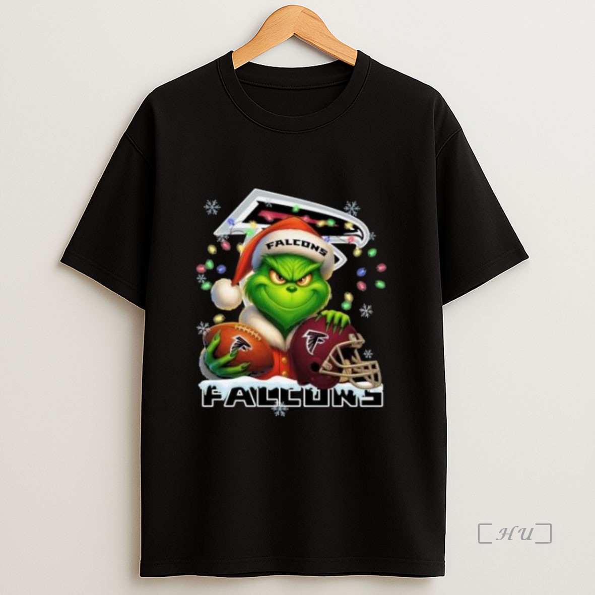 Officials Grinch X Atlanta Falcons Ball And Helmet Merry Christmas Premium Shirt Sweatshirt Tee