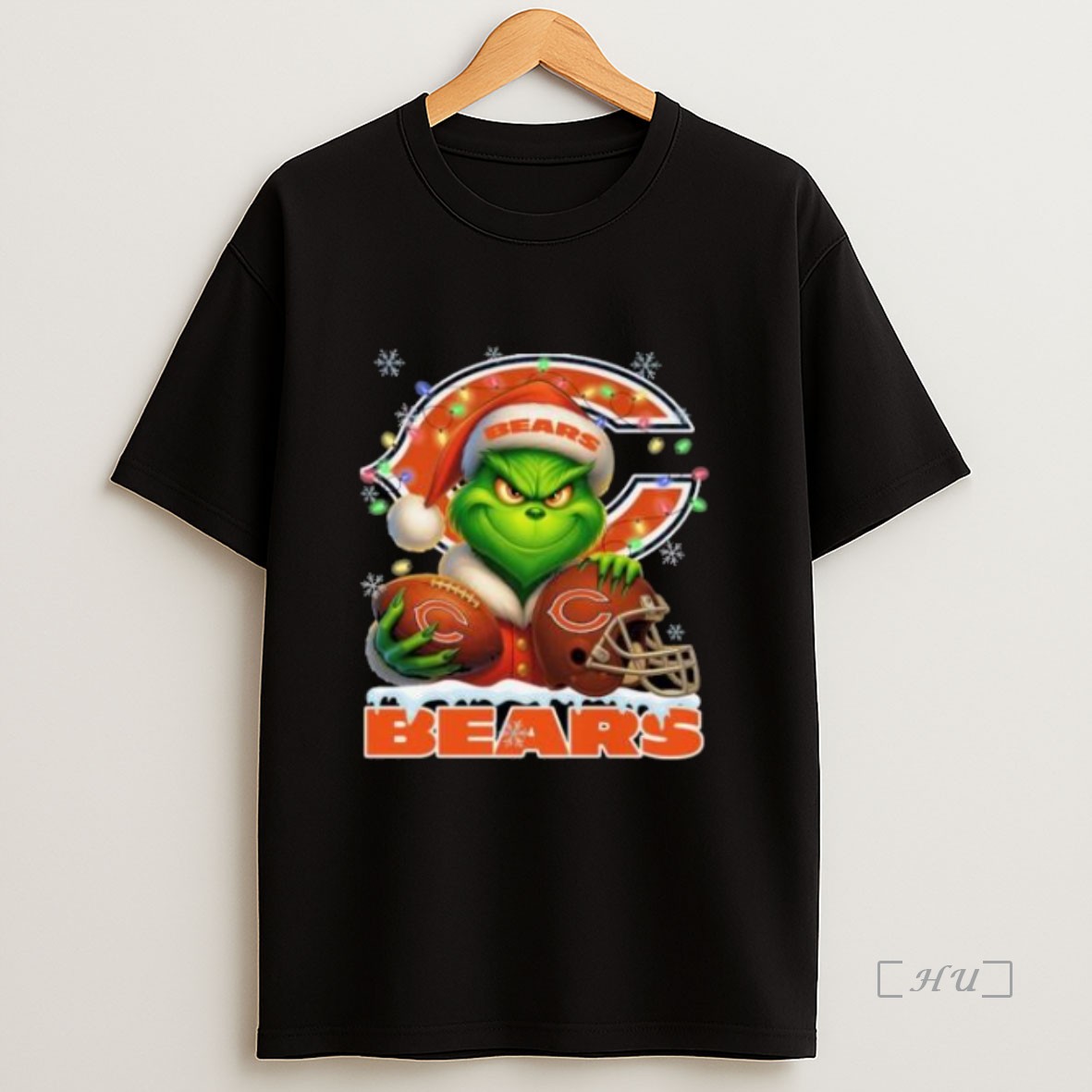 Officials Grinch X Chicago Bears Ball And Helmet Merry Christmas Premium Shirt Sweatshirt Tee