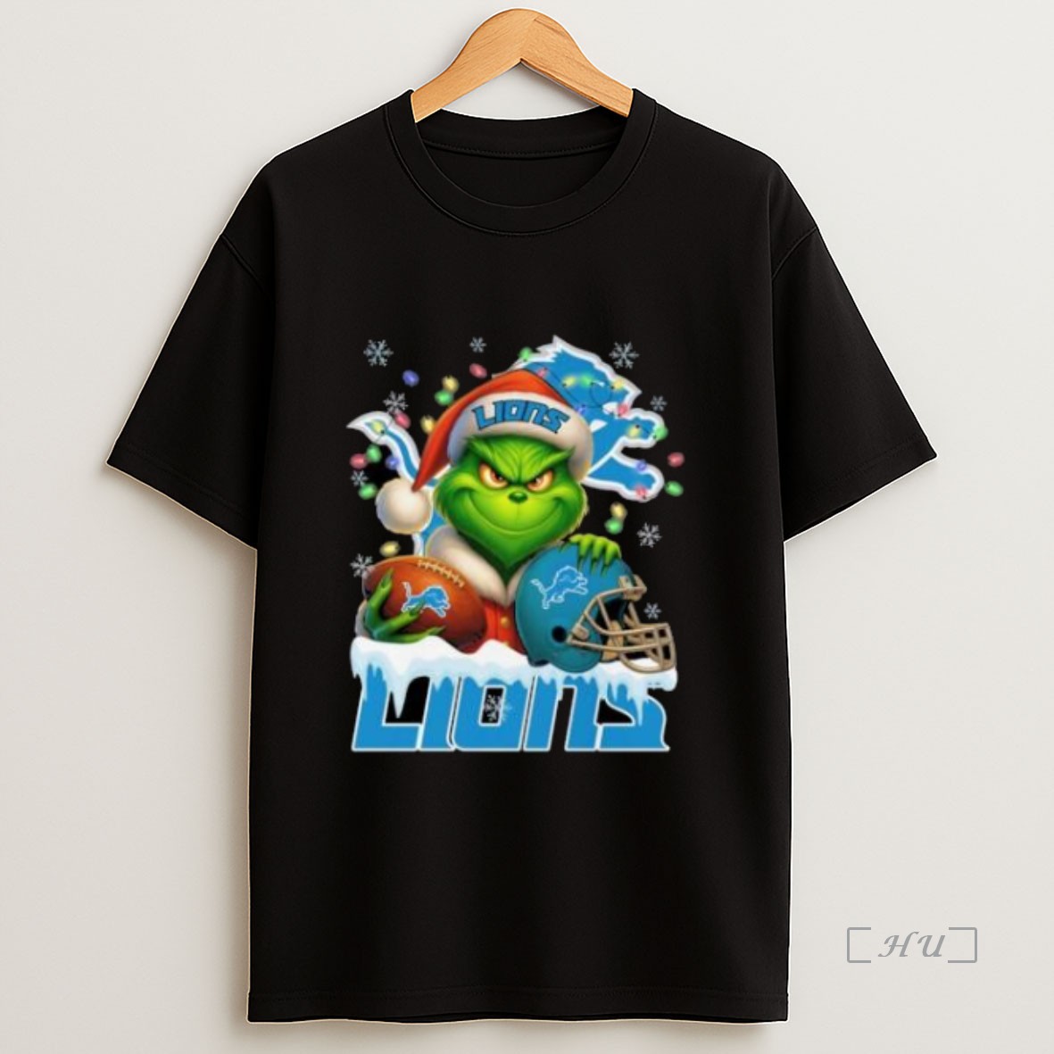 Officials Grinch X Detroit Lions Ball And Helmet Merry Christmas Premium Shirt Sweatshirt Tee