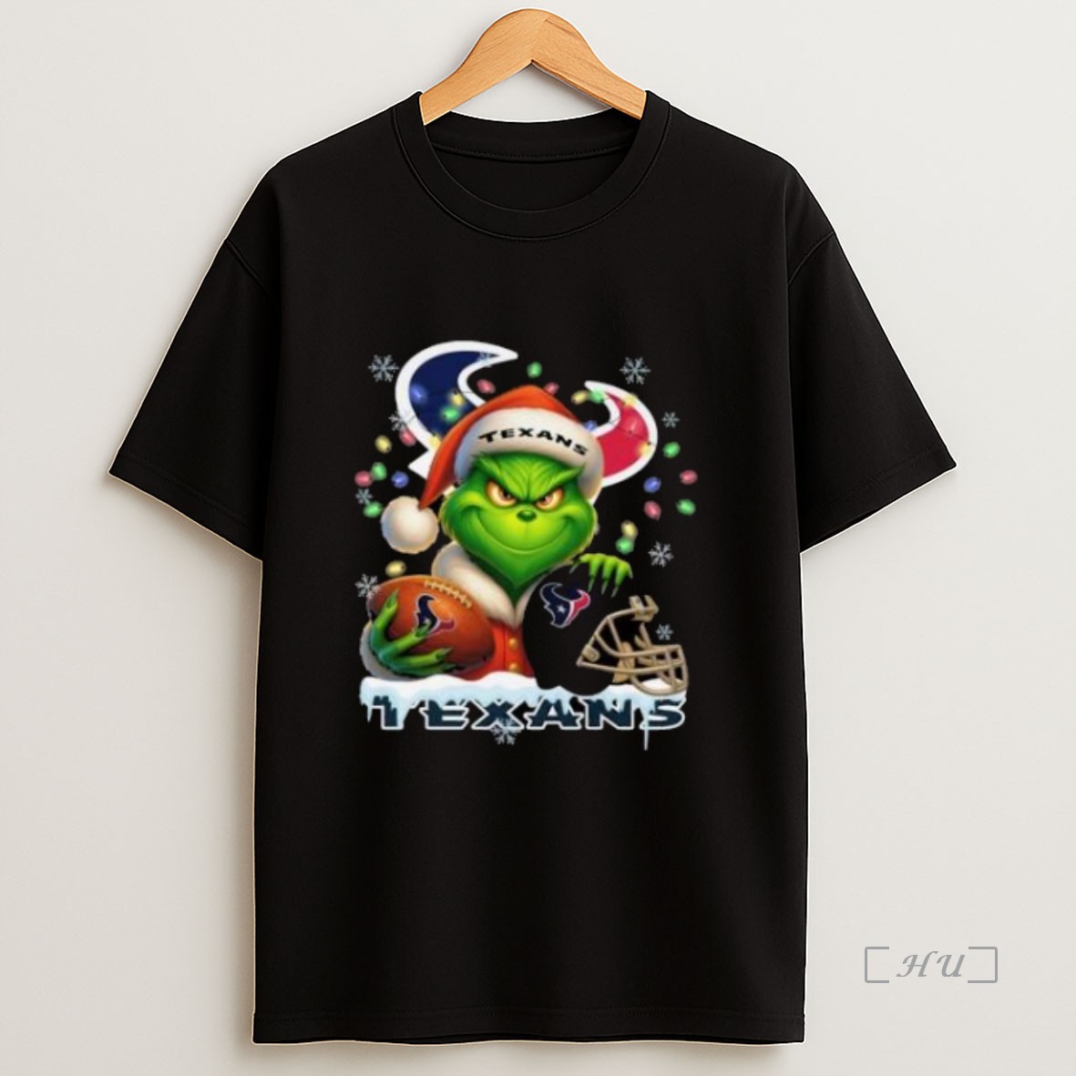 Officials Grinch X Houston Texans Ball And Helmet Merry Christmas Premium Shirt Sweatshirt Tee