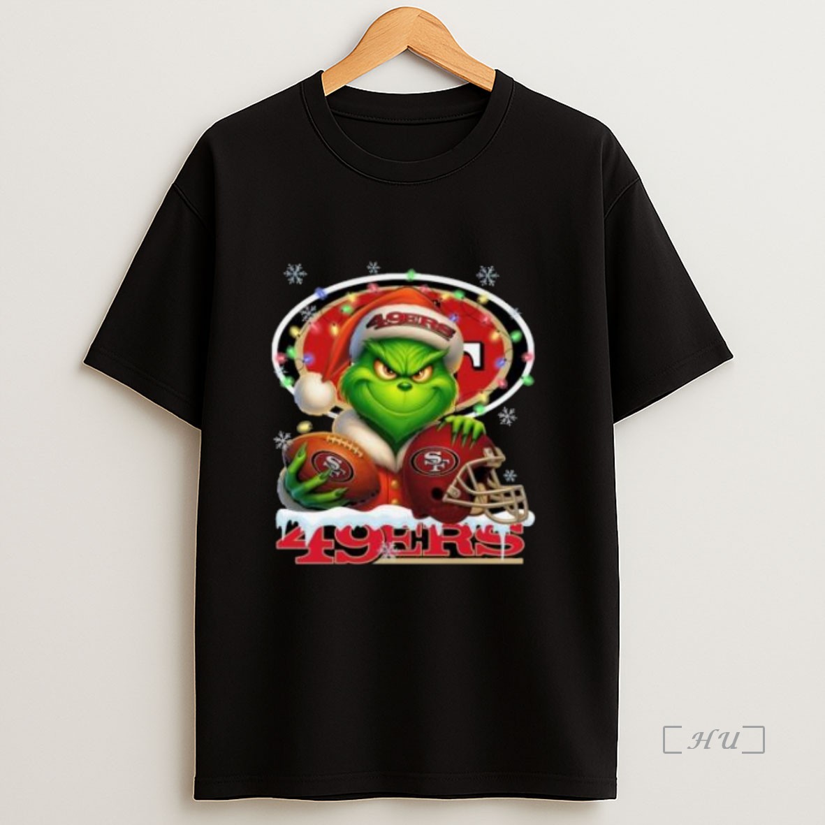 Officials Grinch X San Francisco 49ers Ball And Helmet Merry Christmas Premium Shirt Sweatshirt Tee