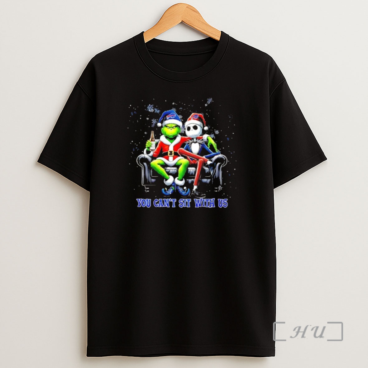 Officials Grinch And Jack Skellington You Cant Sit With Us Christmas Premium Shirt Sweatshirt Tee