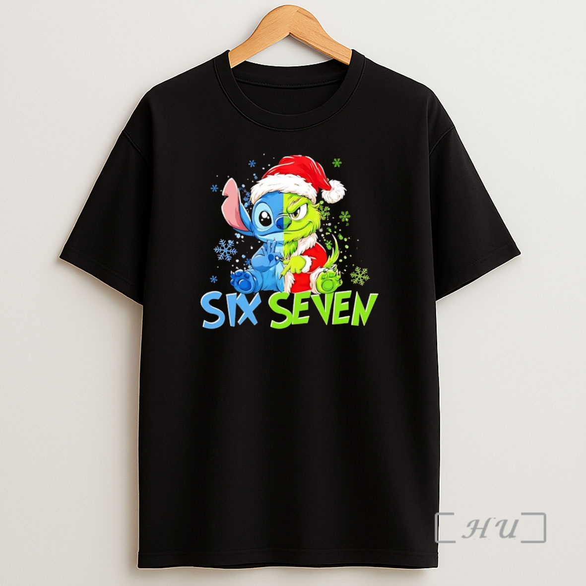 Officials Grinch And Stitch Six Seven Christmas Premium Shirt Sweatshirt Tee