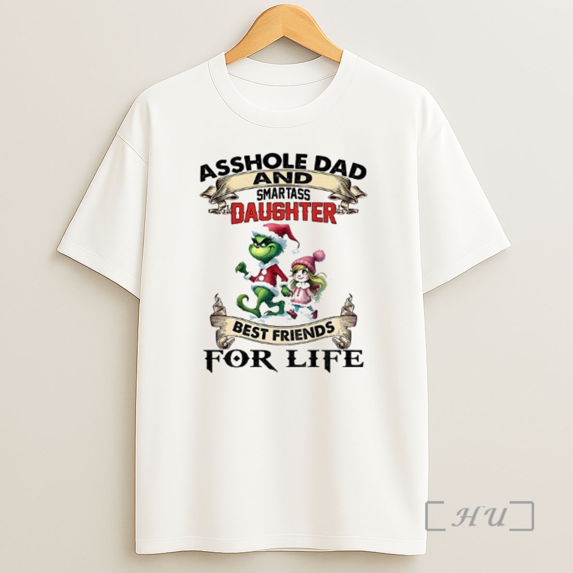Officials Grinch Asshole And Smartass Dad Daughter Best Friends For Life Merry Christmas Premium Shirt Sweatshirt Tee