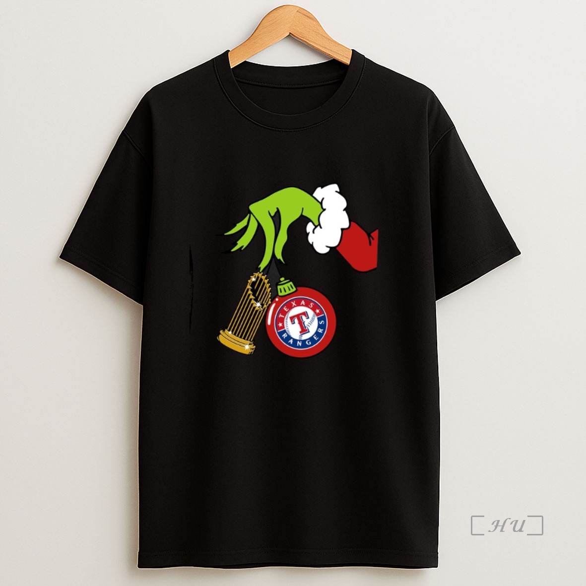 Officials Grinch Hand Texas Rangers Champions Trophy Christmas Premium Shirt Sweatshirt Tee