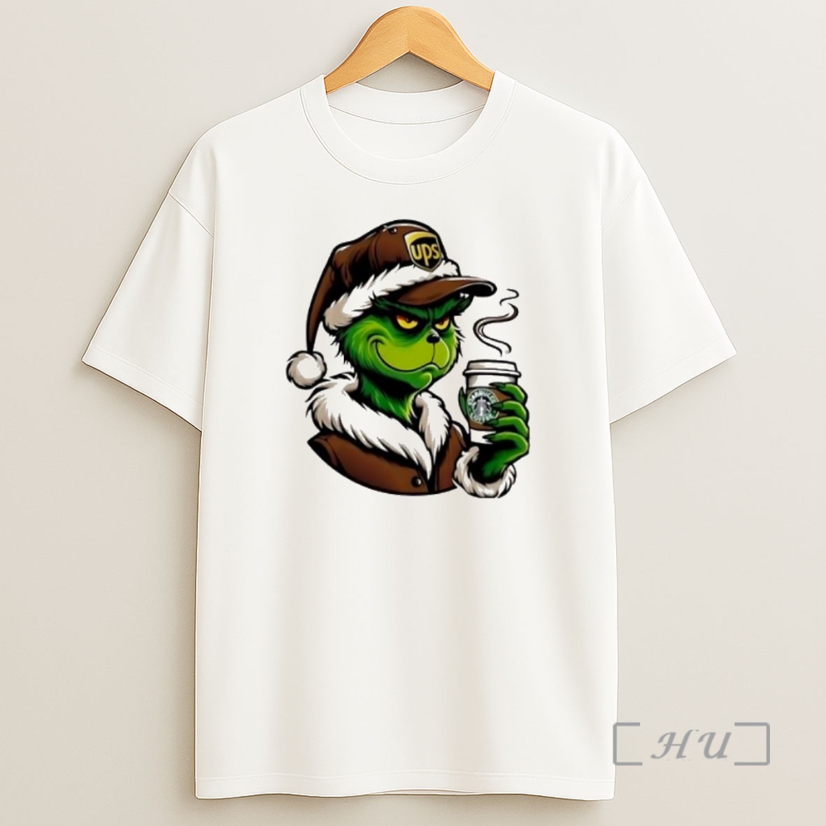 Officials Grinch Hat Santa Ups Coffee Starbucks Premium Shirt Sweatshirt Tee