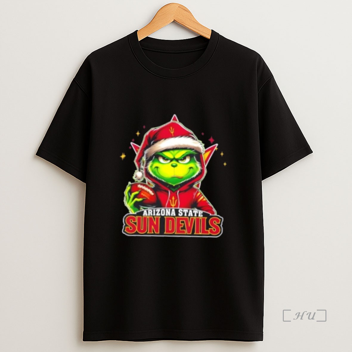 Officials Grinch Is Holding A Ball And Smiling At Arizona State Sun Devils Fans Christmas Premium Shirt Sweatshirt Tee