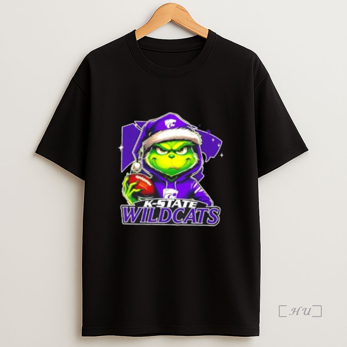 Officials Grinch Is Holding A Ball And Smiling At Kansas State Wildcats Fans Christmas Premium Shirt Sweatshirt Tee