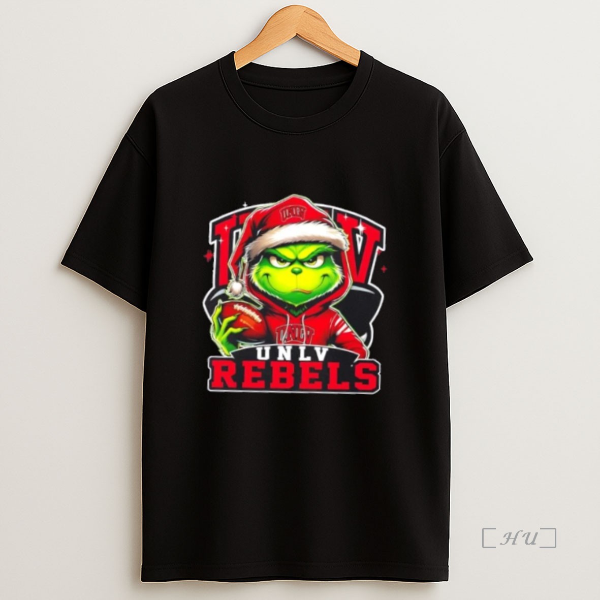 Officials Grinch Is Holding A Ball And Smiling At Unlv Rebels Fans Christmas Premium Shirt Sweatshirt Tee