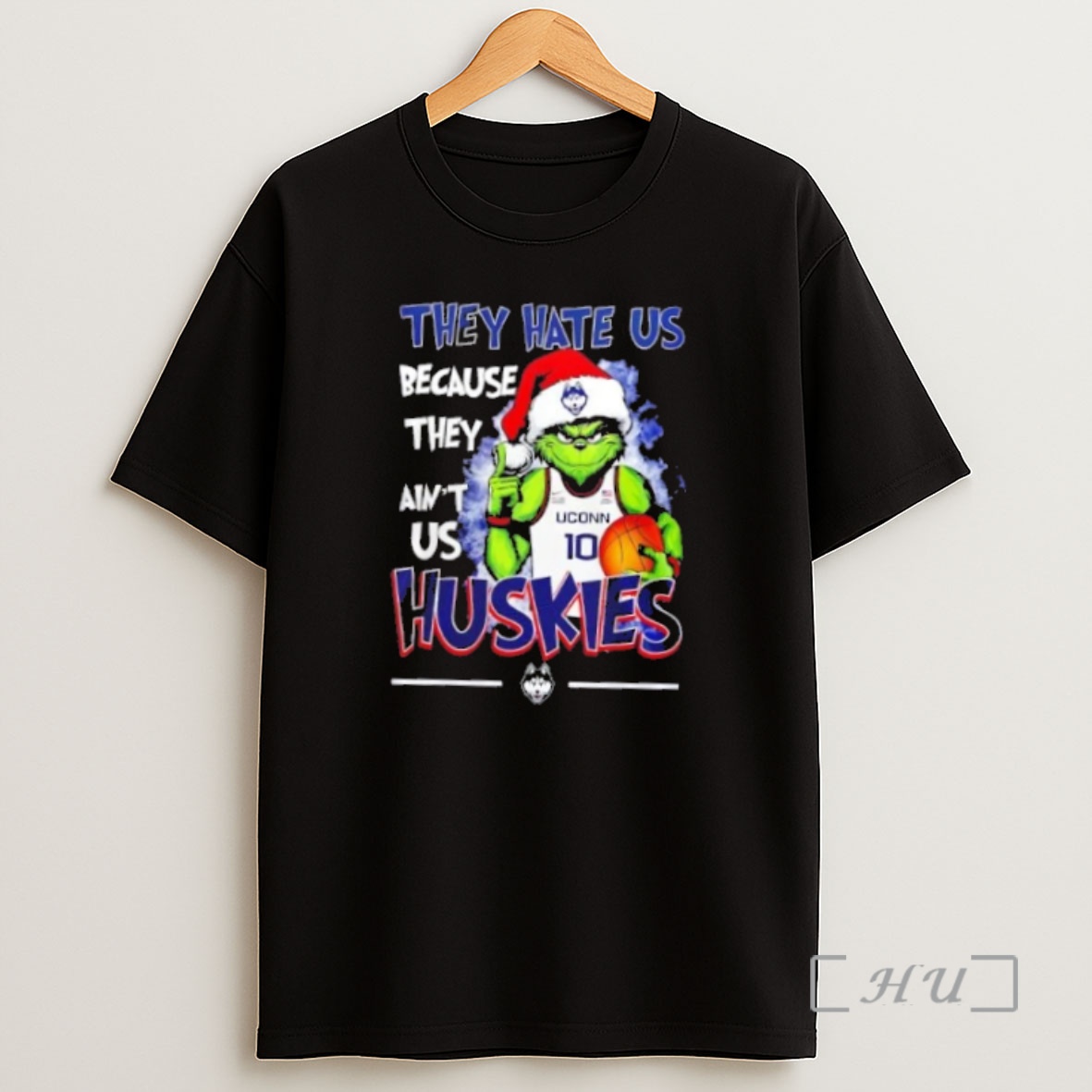 Officials Grinch They Hate Us Because They Aint Us Uconn Huskies Mens Basketball 2 Sided Premium Shirt Sweatshirt Tee