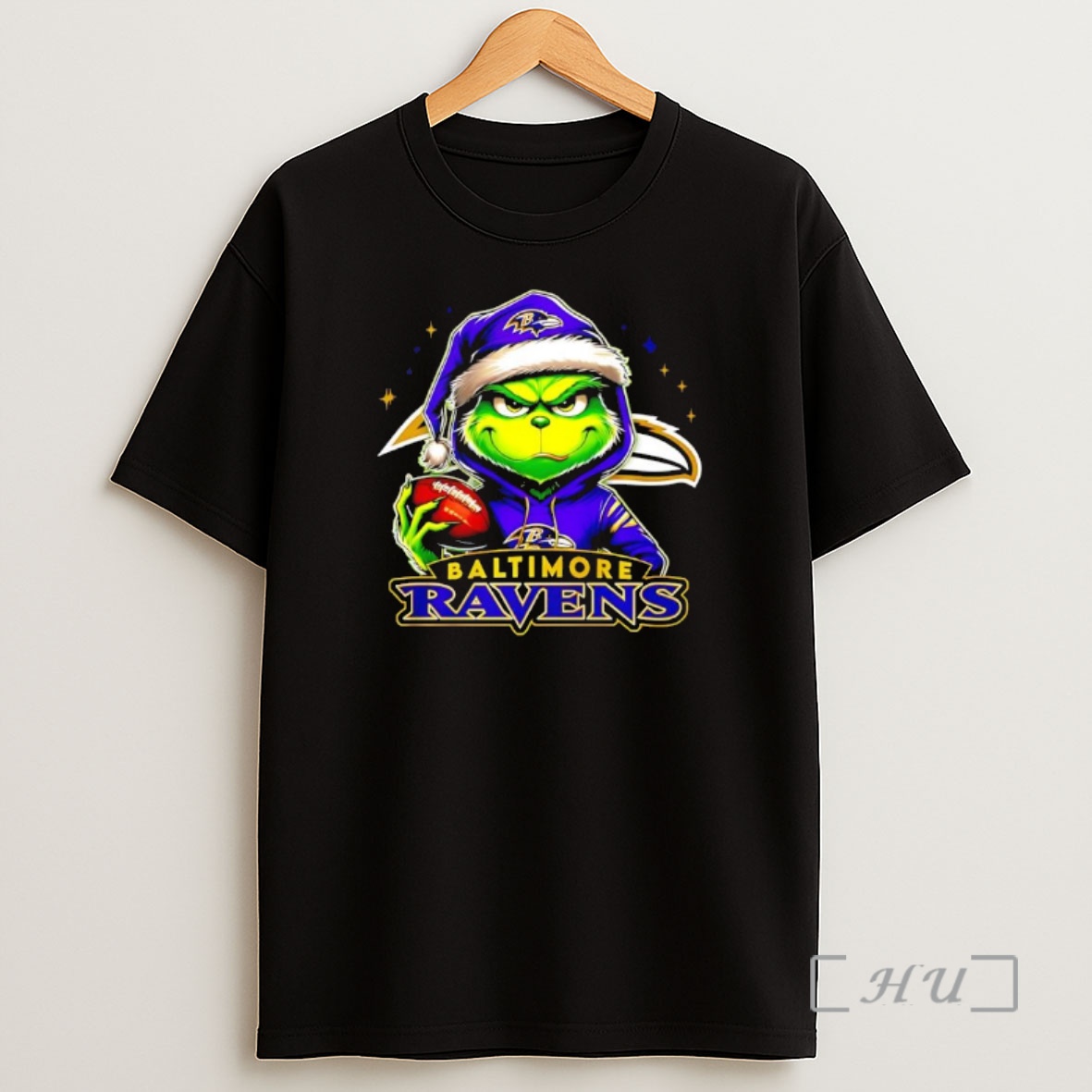 Officials Grinch Wearing Santa X Baltimore Ravens Hat Christmas Premium Shirt Sweatshirt Tee