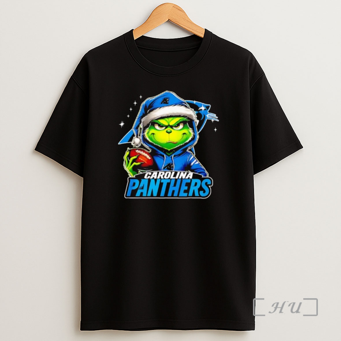 Officials Grinch Wearing Santa X Carolina Panthers Hat Christmas Premium Shirt Sweatshirt Tee