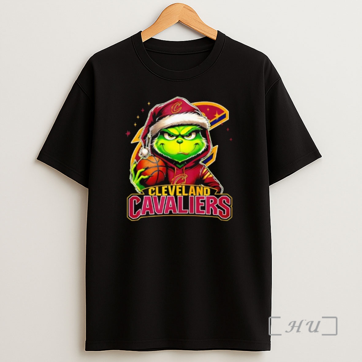 Officials Grinch Wearing Santa X Cleveland Cavaliers Hat Christmas Premium Shirt Sweatshirt Tee