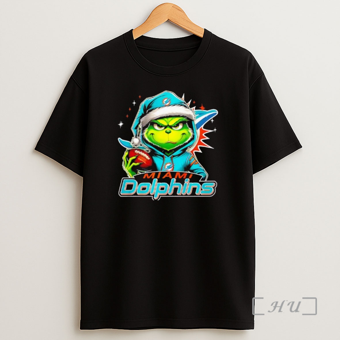 Officials Grinch Wearing Santa X Miami Dolphins Hat Christmas Premium Shirt Sweatshirt Tee