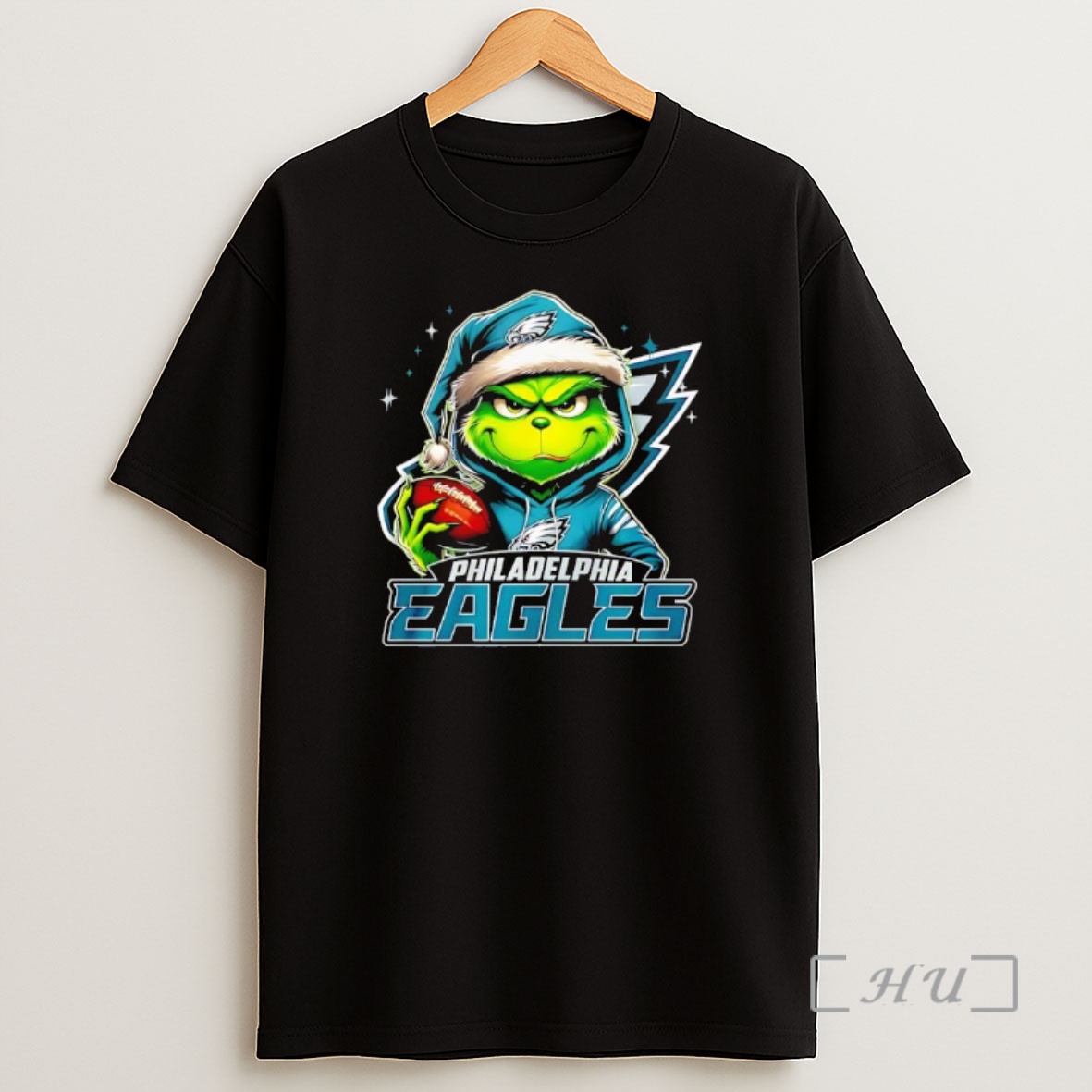 Officials Grinch Wearing Santa X Philadelphia Eagles Hat Christmas Premium Shirt Sweatshirt Tee