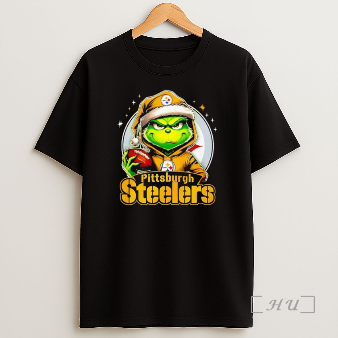 Officials Grinch Wearing Santa X Pittsburgh Steelers Hat Christmas Premium Shirt Sweatshirt Tee