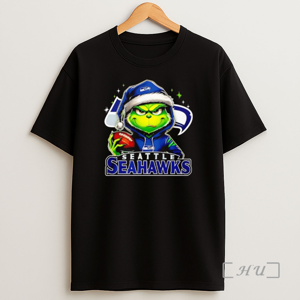 Officials Grinch Wearing Santa X Seattle Seahawks Hat Christmas Premium Shirt Sweatshirt Tee