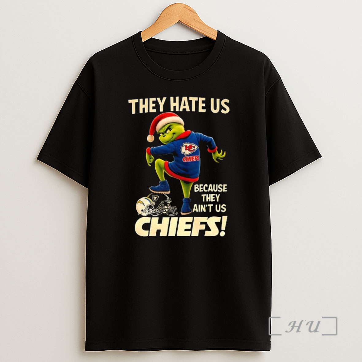 Officials Grinch X Kansas City Chiefs They Hate Us Because They Aint Us Chiefs Christmas Premium Shirt Sweatshirt Tee