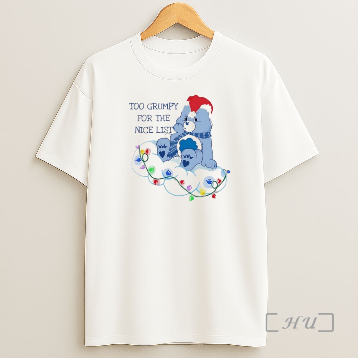Officials Grumpy Bear Too Grumpy For The Nice List Christmas Lights Premium Shirt Sweatshirt Tee