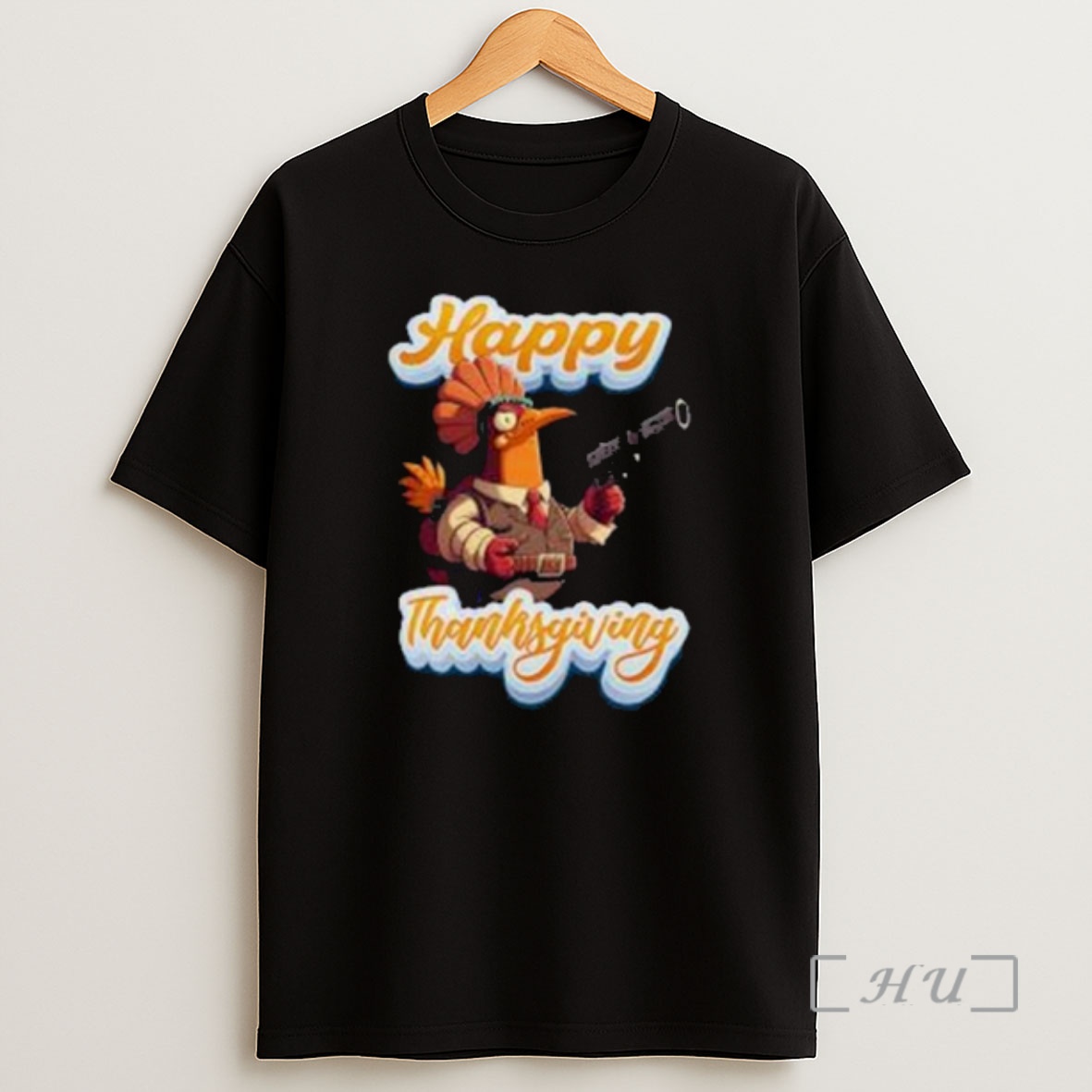 Officials Happy Thanksgiving Turkey With Gun Circle Black Premium Shirt Sweatshirt Tee
