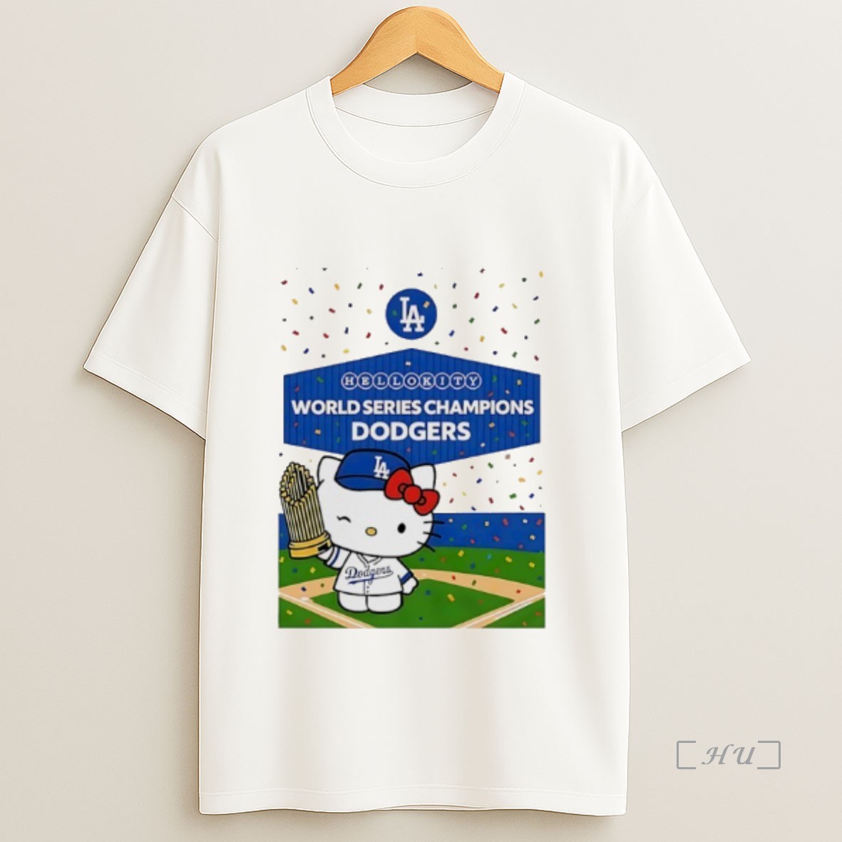 Officials Hello Kitty X 2025 World Series Champions Dodgers Trophy Premium Shirt Sweatshirt Tee