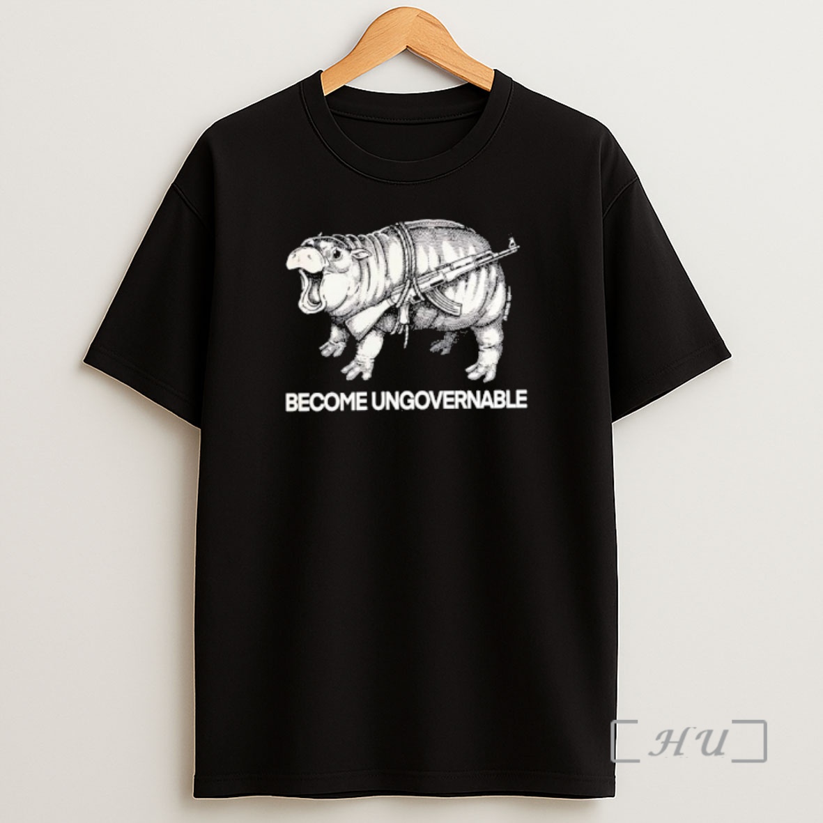 Officials Hippopotamus Assault Rifle Strapped Become Ungovernable Premium Shirt Sweatshirt Tee