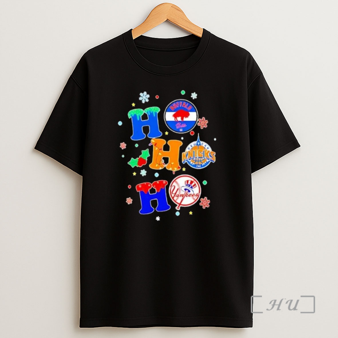 Officials Ho Ho Ho Christmas Buffalo Bills New York Knicks New York Yankess Premium Shirt Sweatshirt Tee