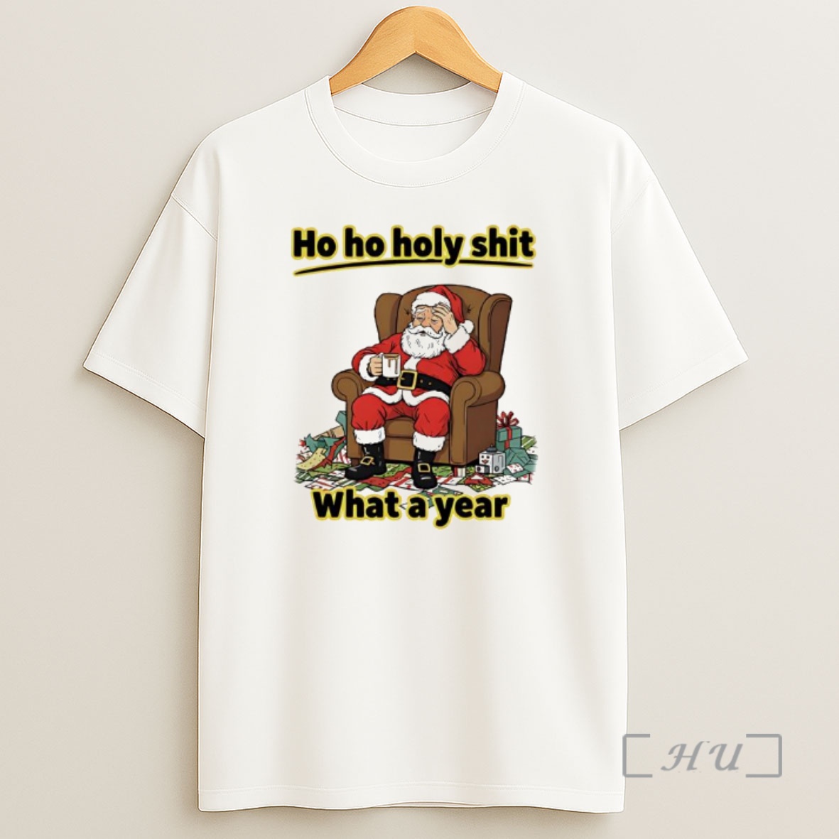 Officials Ho Ho Holy Shit What A Year Santa Claus Premium Shirt Sweatshirt Tee