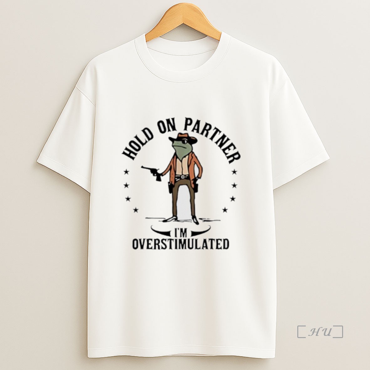Officials Hold On Partner Im Overstimulated Cowboy Frog Funny Premium Shirt Sweatshirt Tee