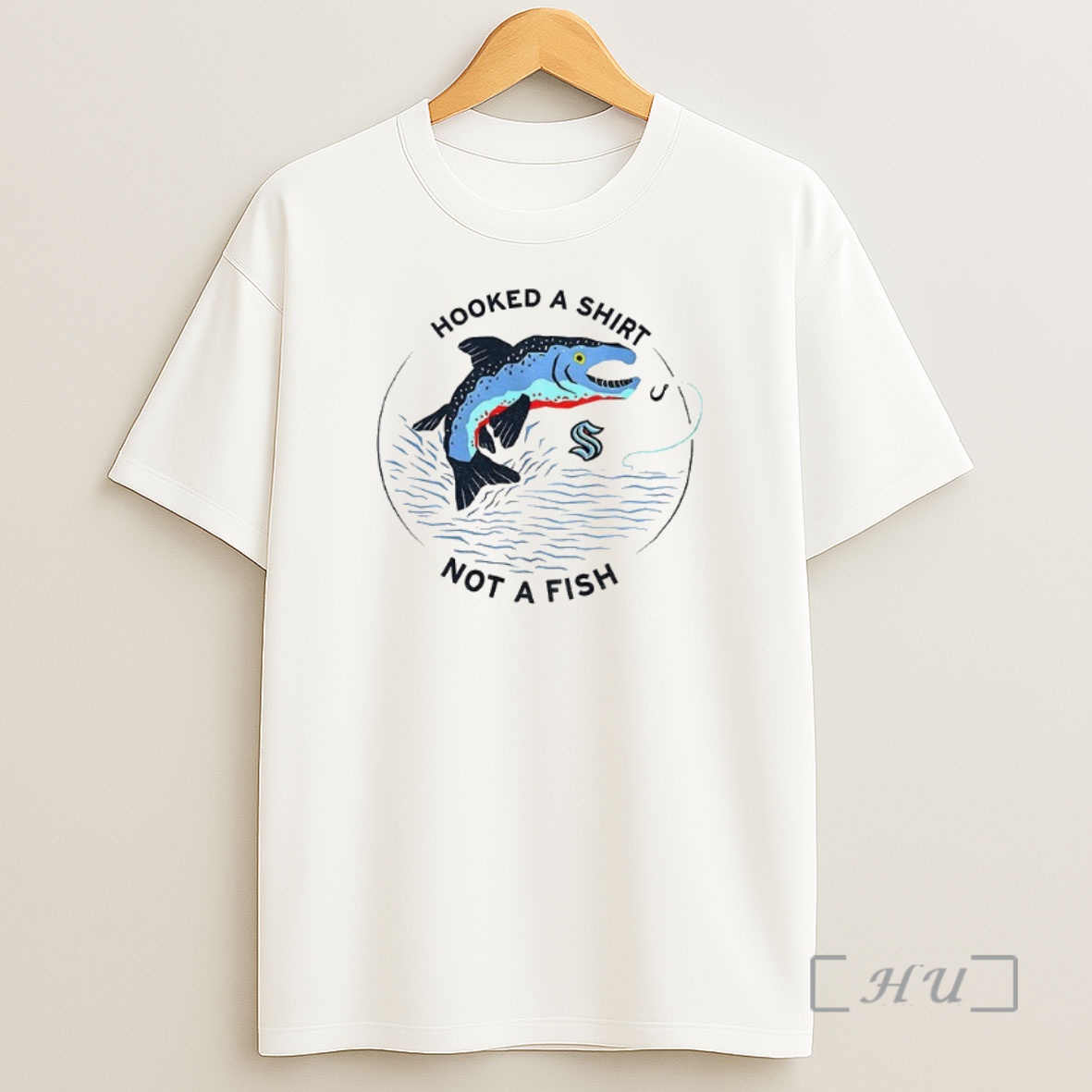 Officials Hooked A Not A Fish Seattle Kraken Hockey Nhl 2025 Logo Premium Shirt Sweatshirt Tee