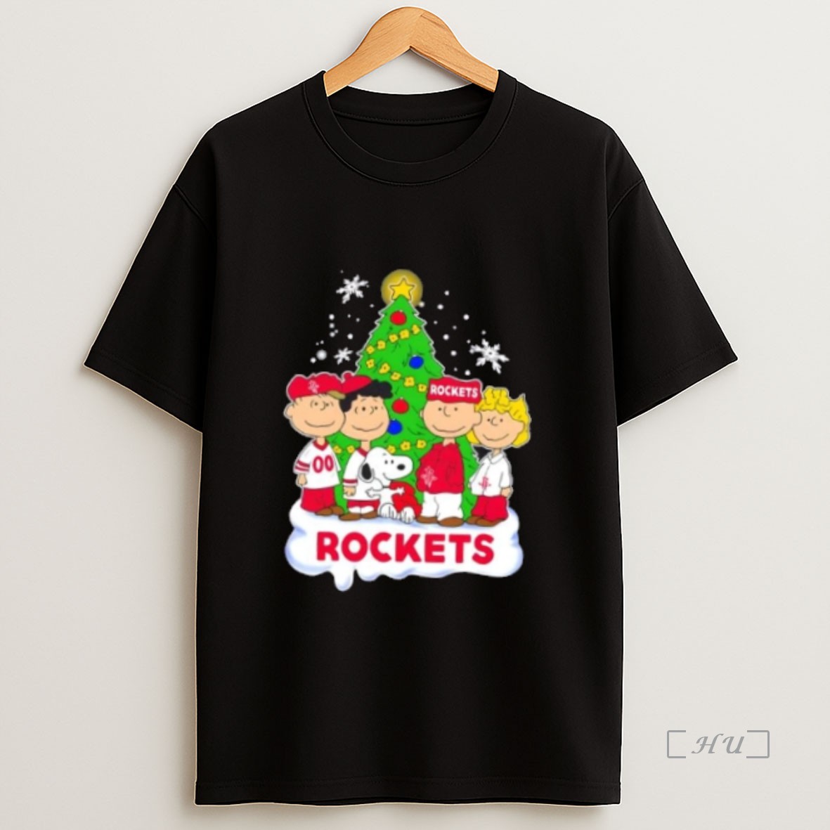 Officials Houston Rockets X Peanuts Snoopy And Friends Christmas Tree Premium Shirt Sweatshirt Tee
