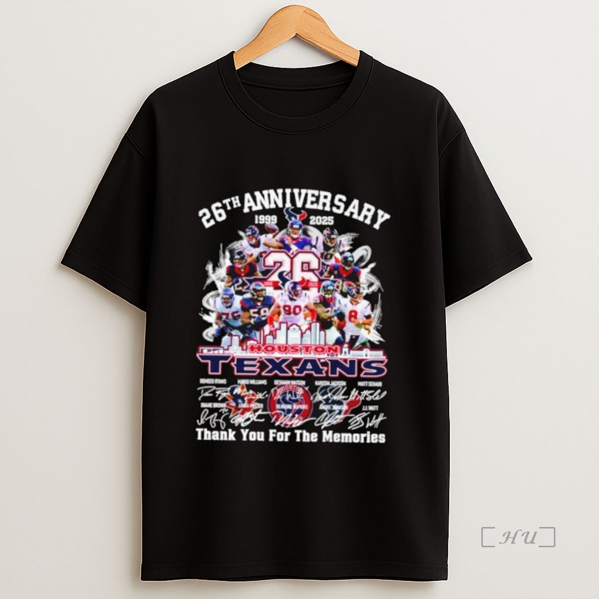 Officials Houston Texans 26th Anniversary 1999 2025 Thank You For The Memories Signatures Premium Shirt Sweatshirt Tee