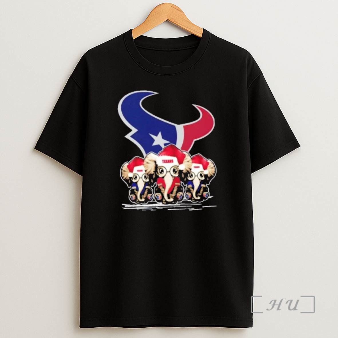 Officials Houston Texans X Elephants Santa Hat Merry Christmas Premium Shirt Sweatshirt Tee