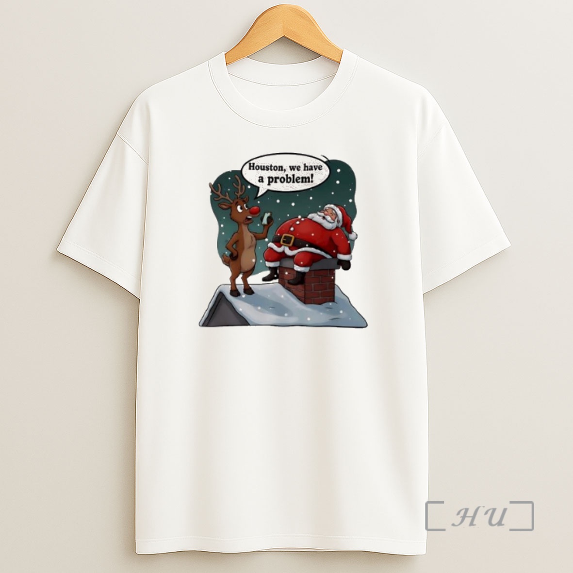 Officials Houston We Have A Problem Santa Claus Reindeer Chimney Premium Shirt Sweatshirt Tee