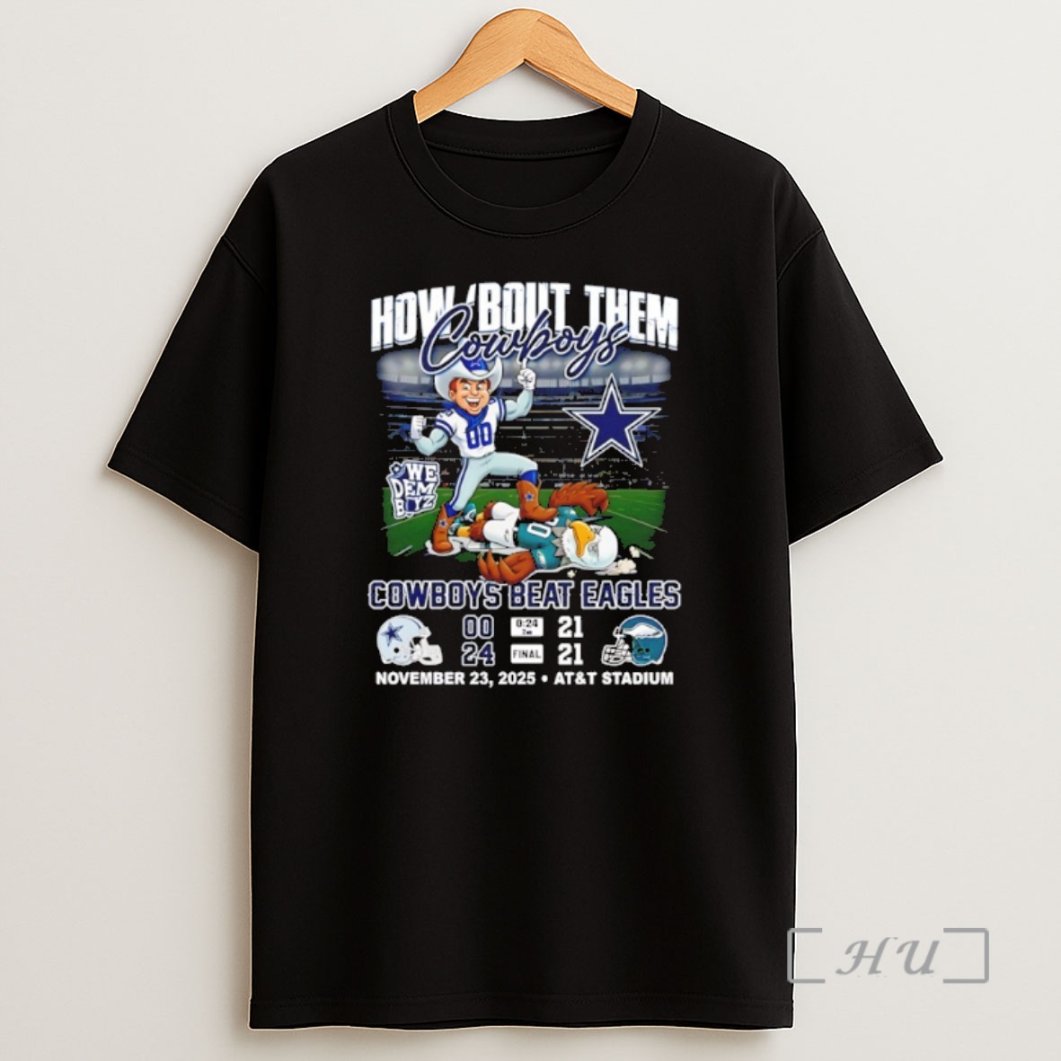 Officials How Bout Them Dallas Cowboys Beat Eagles Mascot 24 21 Score Premium Shirt Sweatshirt Tee