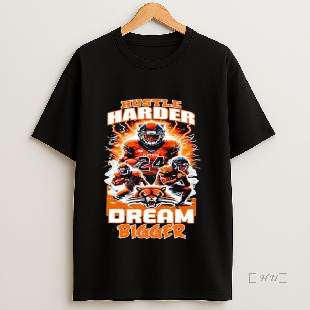 Officials Hustle Harder Dream Bigger Panther Football Premium Shirt Sweatshirt Tee