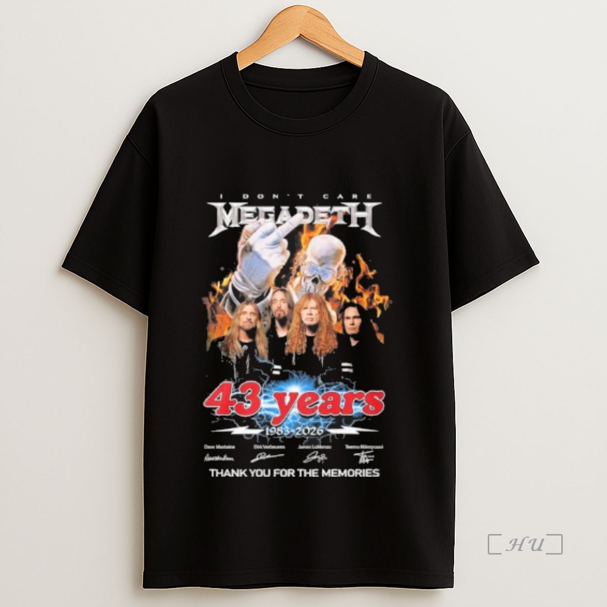 Officials I Dont Care Megadeth 43 Years 1983 2026 Thank You For The Memories Premium Shirt Sweatshirt Tee