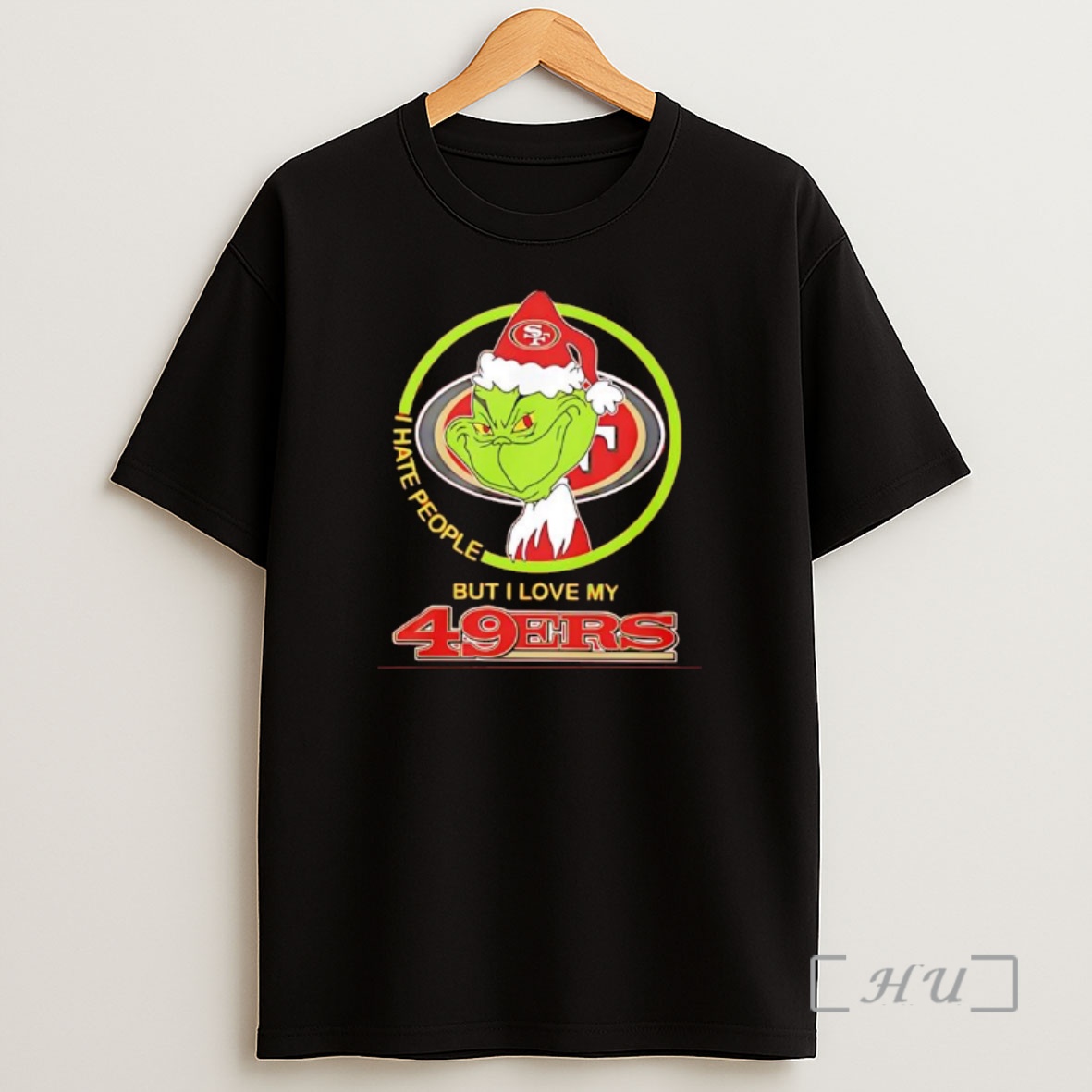 Officials I Hate People But I Love My San Francisco 49ers Grinch Santa Hat Premium Shirt Sweatshirt Tee