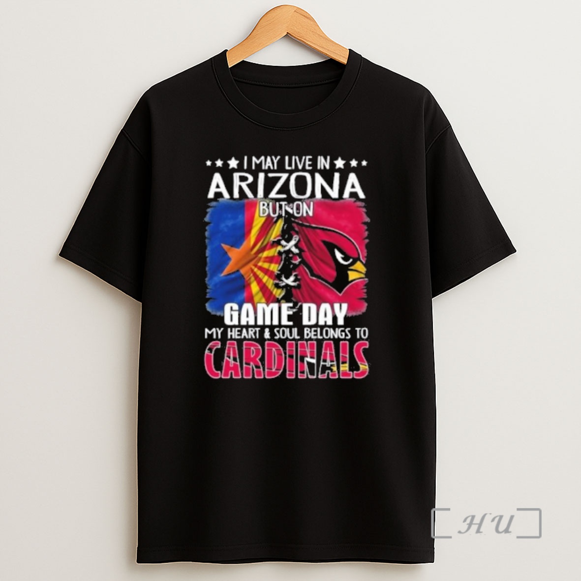 Officials I May Live In Arizona But On Gameday My Heart And Soul Belongs To Arizona Cardinals Premium Shirt Sweatshirt Tee