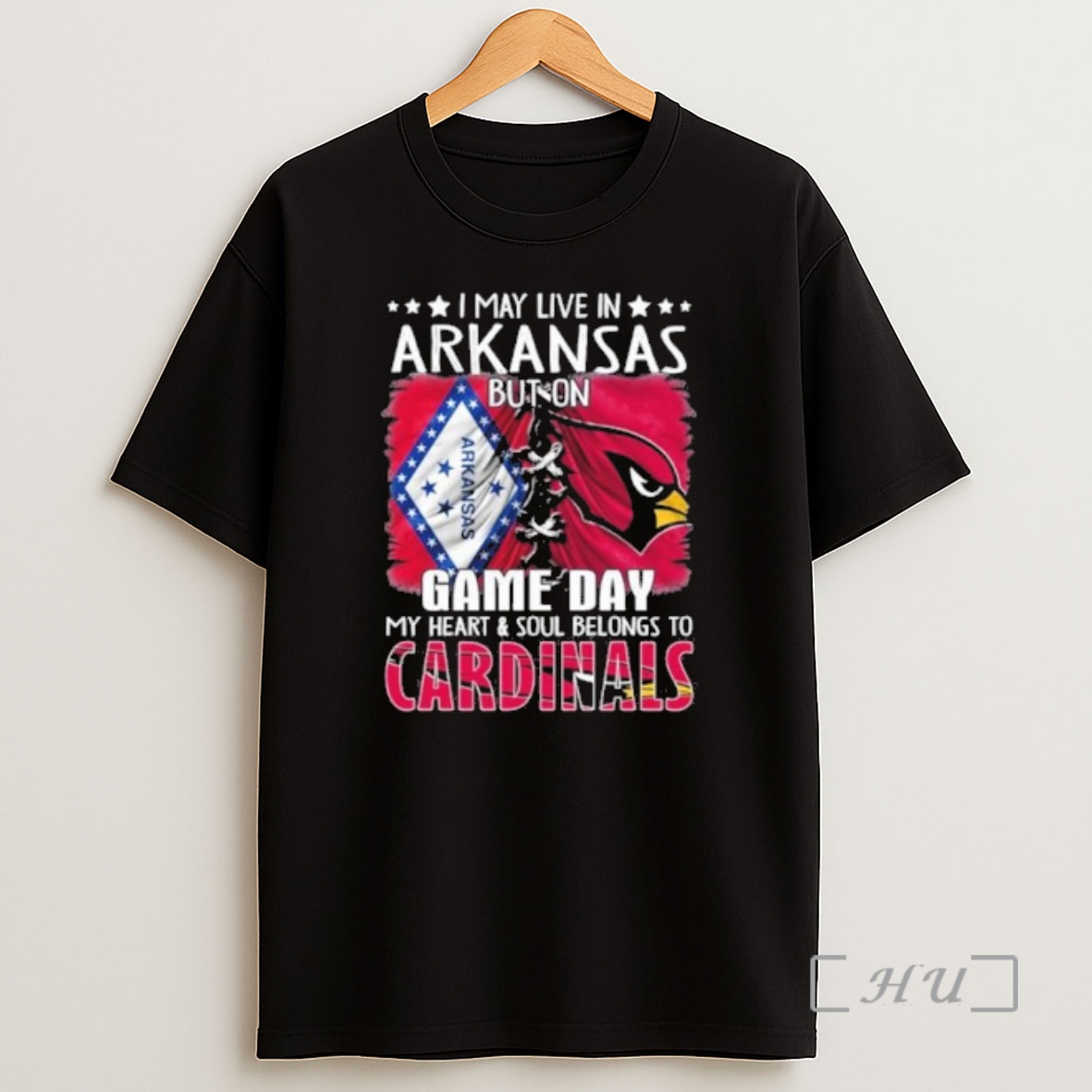 Officials I May Live In Arkansas But On Gameday My Heart And Soul Belongs To Arizona Cardinals Premium Shirt Sweatshirt Tee