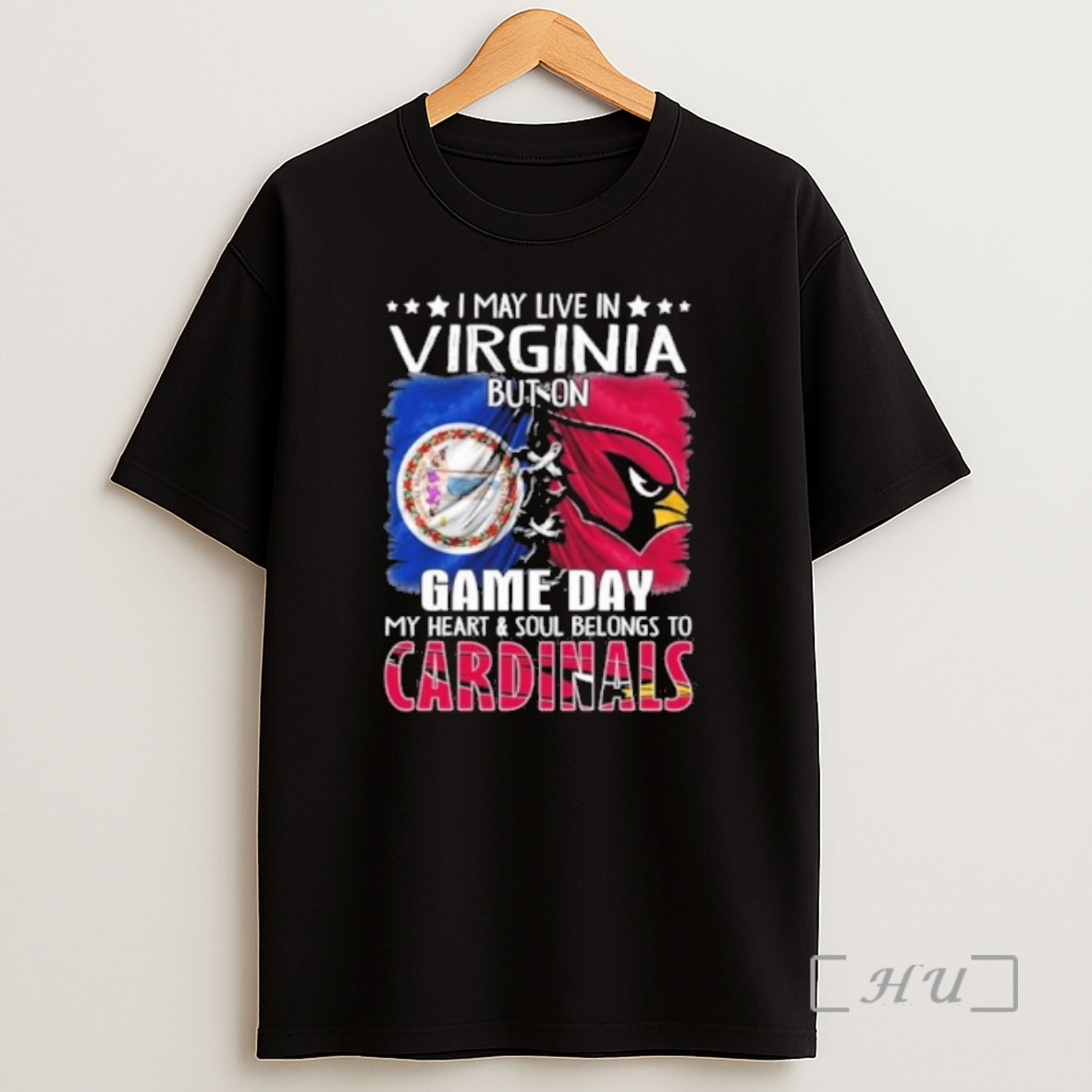 Officials I May Live In Virginia But On Gameday My Heart And Soul Belongs To Arizona Cardinals Premium Shirt Sweatshirt Tee