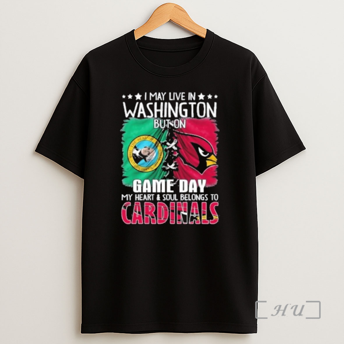 Officials I May Live In Washington But On Gameday My Heart And Soul Belongs To Arizona Cardinals Premium Shirt Sweatshirt Tee