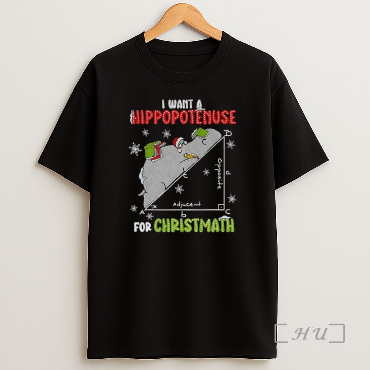 Officials I Want A Hippopotenuse For Christmas Math Lover Hippopotamus Premium Shirt Sweatshirt Tee