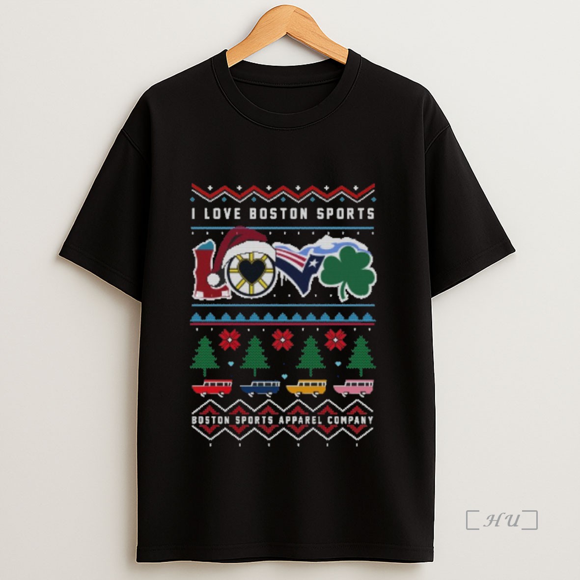 Officials I Love Boston Sports Love 2025 Ugly Christmas Premium Shirt Sweatshirt Tee