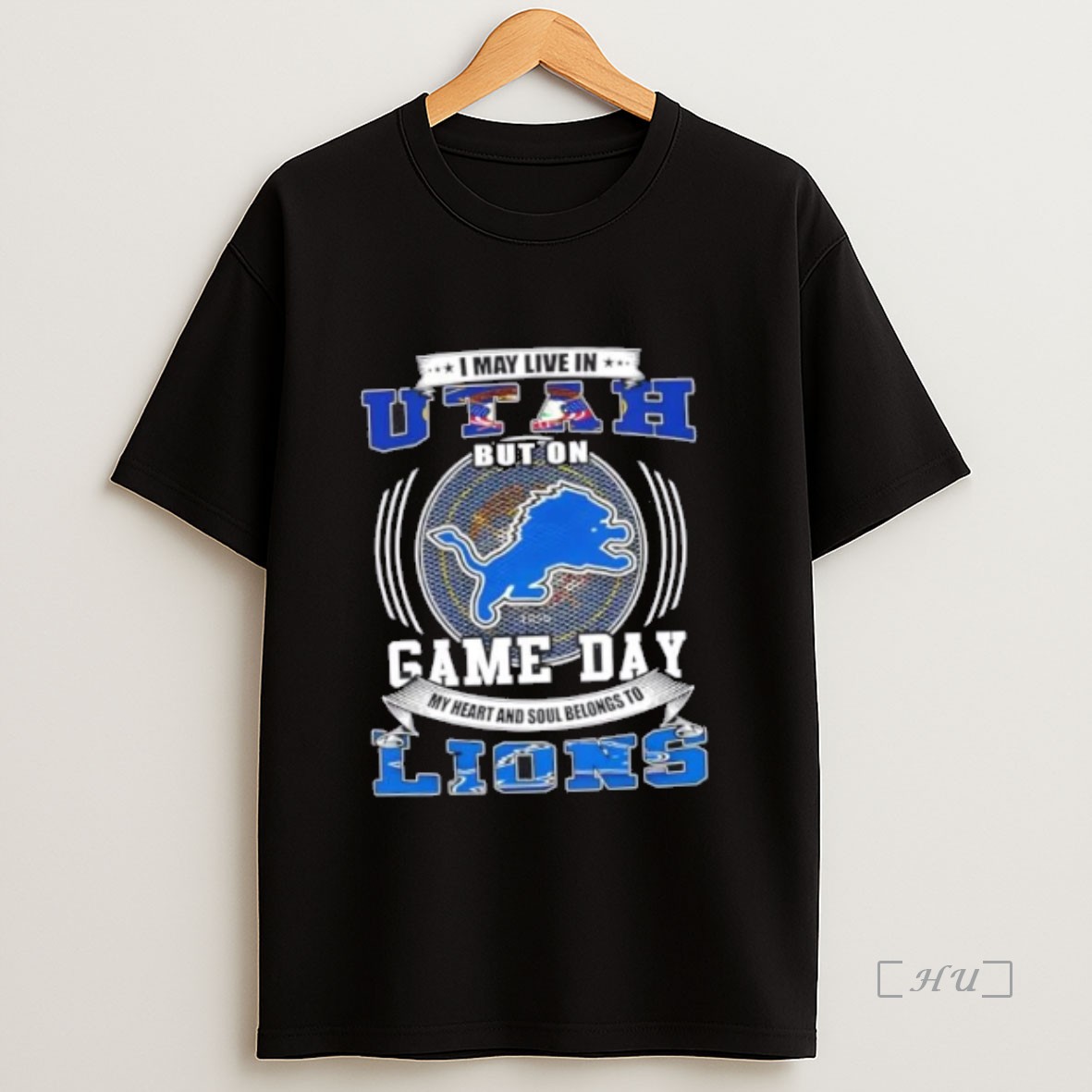 Officials I May Live In Utah But On Game Day Detroit Lions Football Premium Shirt Sweatshirt Tee