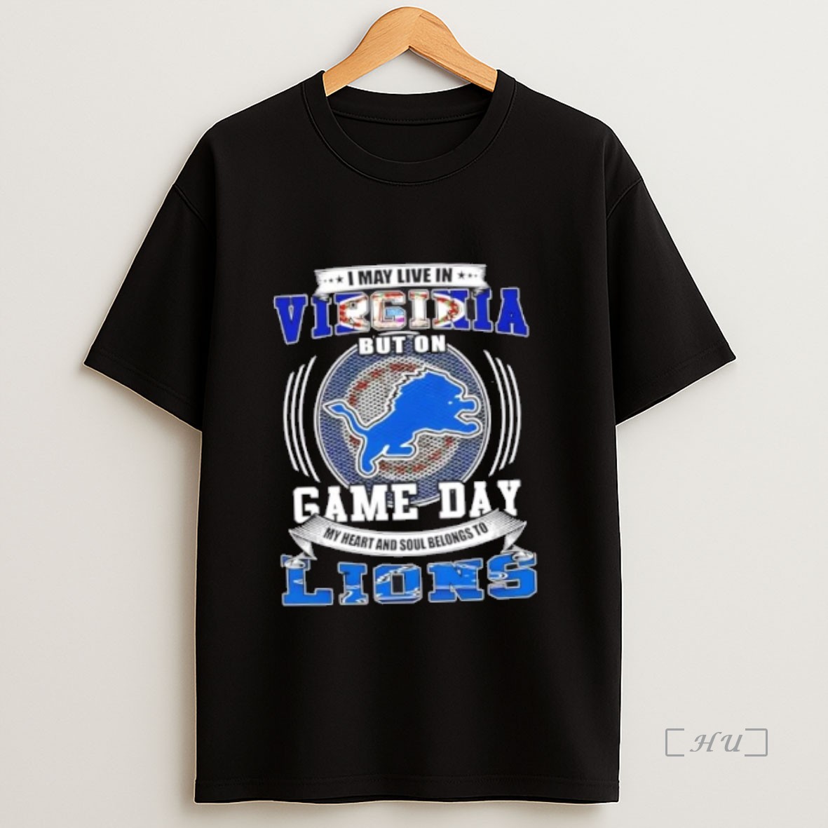 Officials I May Live In Virginia But On Game Day Detroit Lions Football Premium Shirt Sweatshirt Tee
