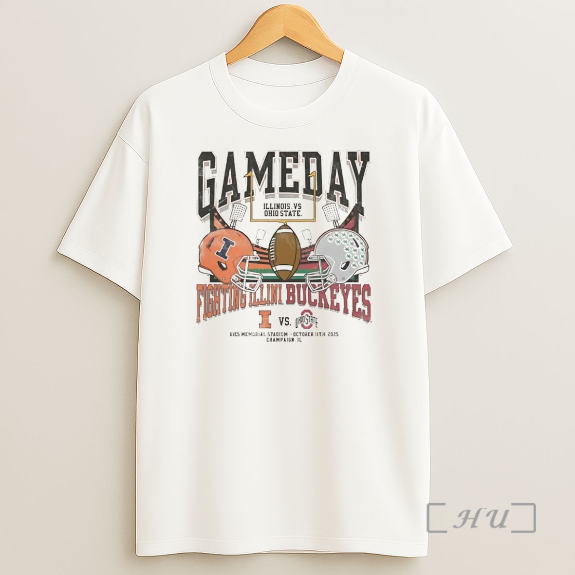 Officials Illinois Fighting Illini Vs Ohio State Buckeyes 2025 Gameday Matchup Premium Shirt Sweatshirt Tee
