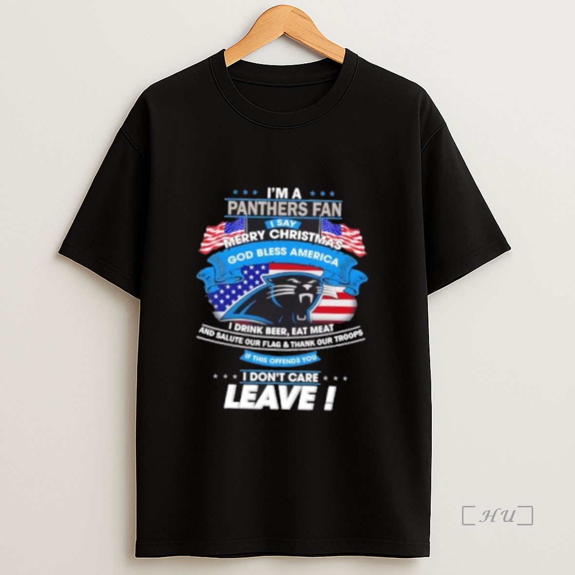 Officials Im A Carolina Panthers Fan I Say Merry Christmas God Bless America I Dont Care Leave Premium Shirt Sweatshirt Tee